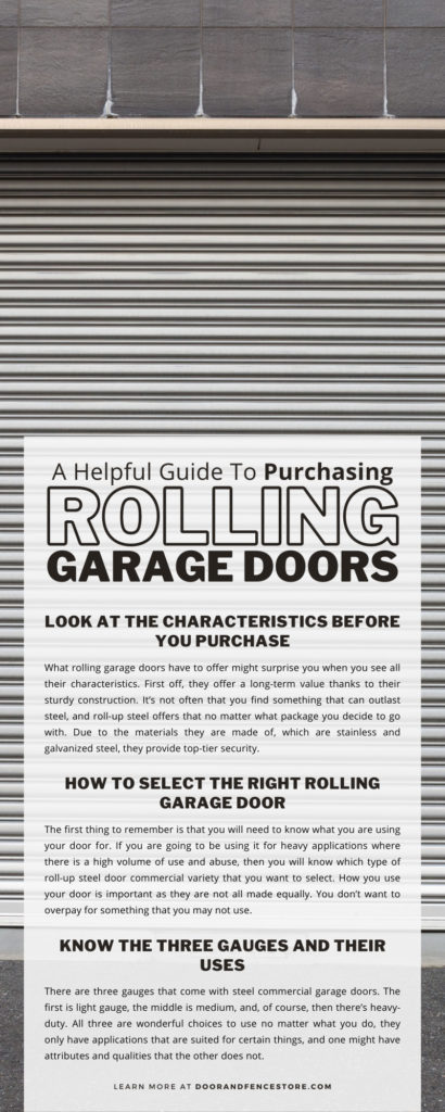 A Helpful Guide To Purchasing Rolling Garage Doors