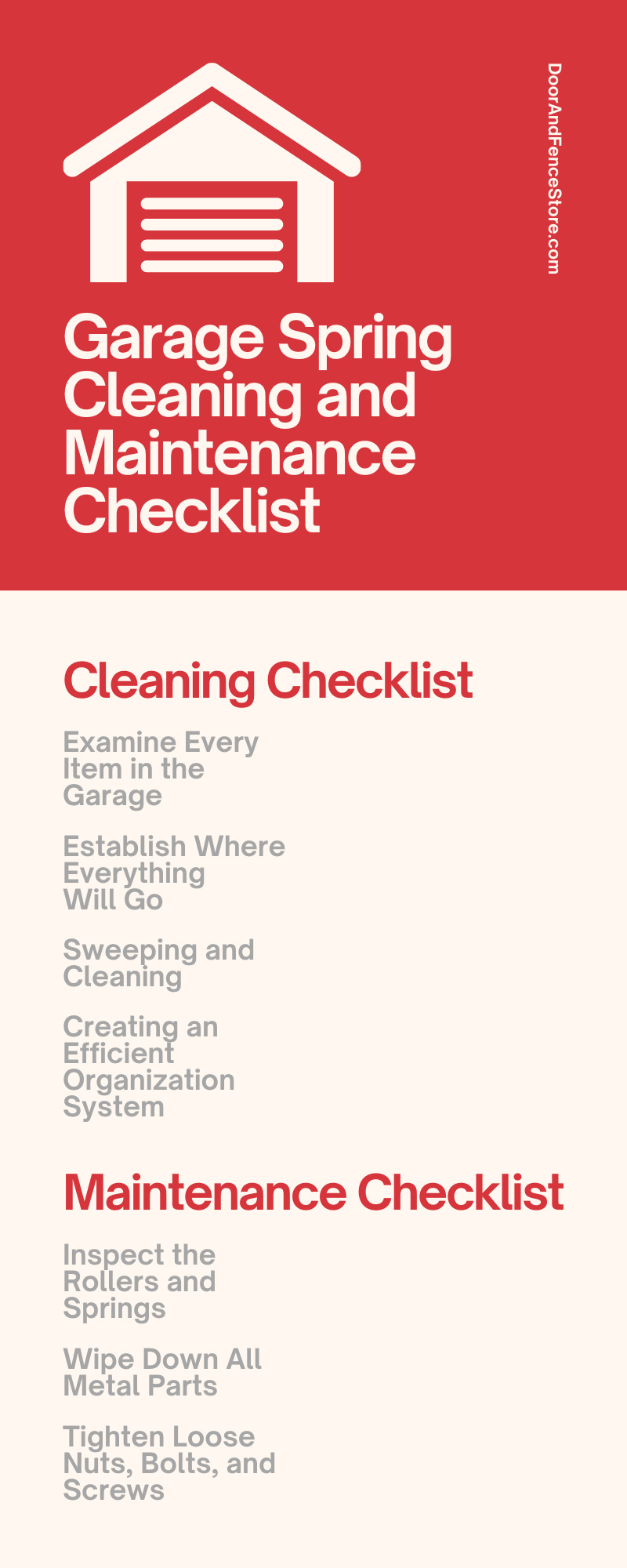 Garage Spring Cleaning and Maintenance Checklist